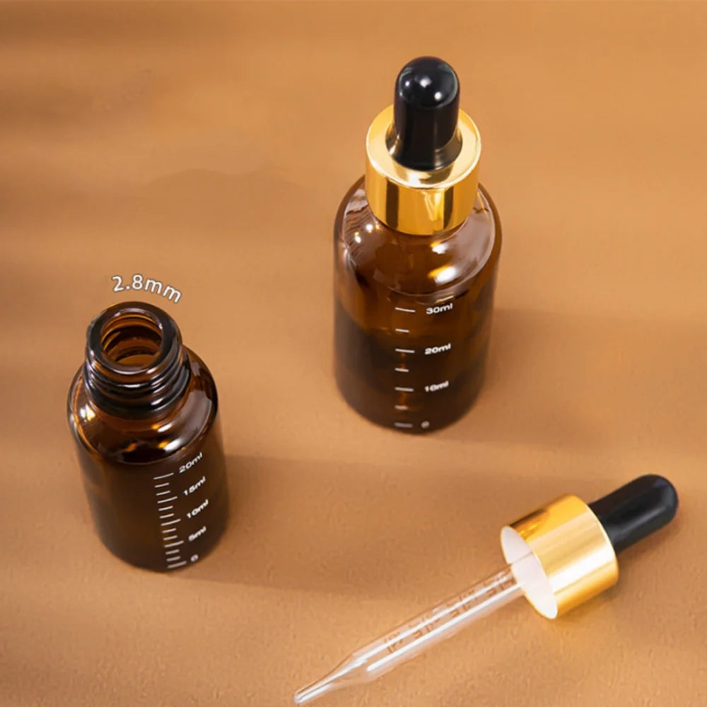 5ml 10ml 15ml 20ml 30ml 50ml 100ml Amber Glass Dropper Oil Bottle