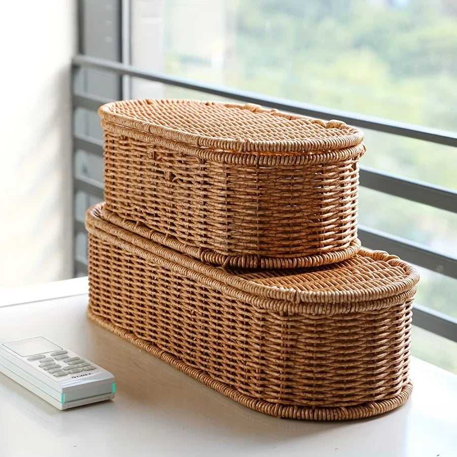 Bohemian Rattan Storage Basket