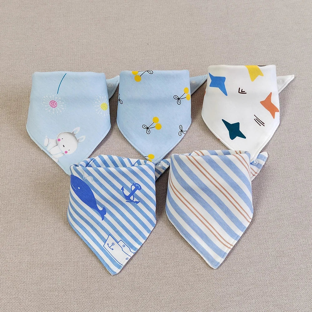 5pcs Triangle Baby Bibs