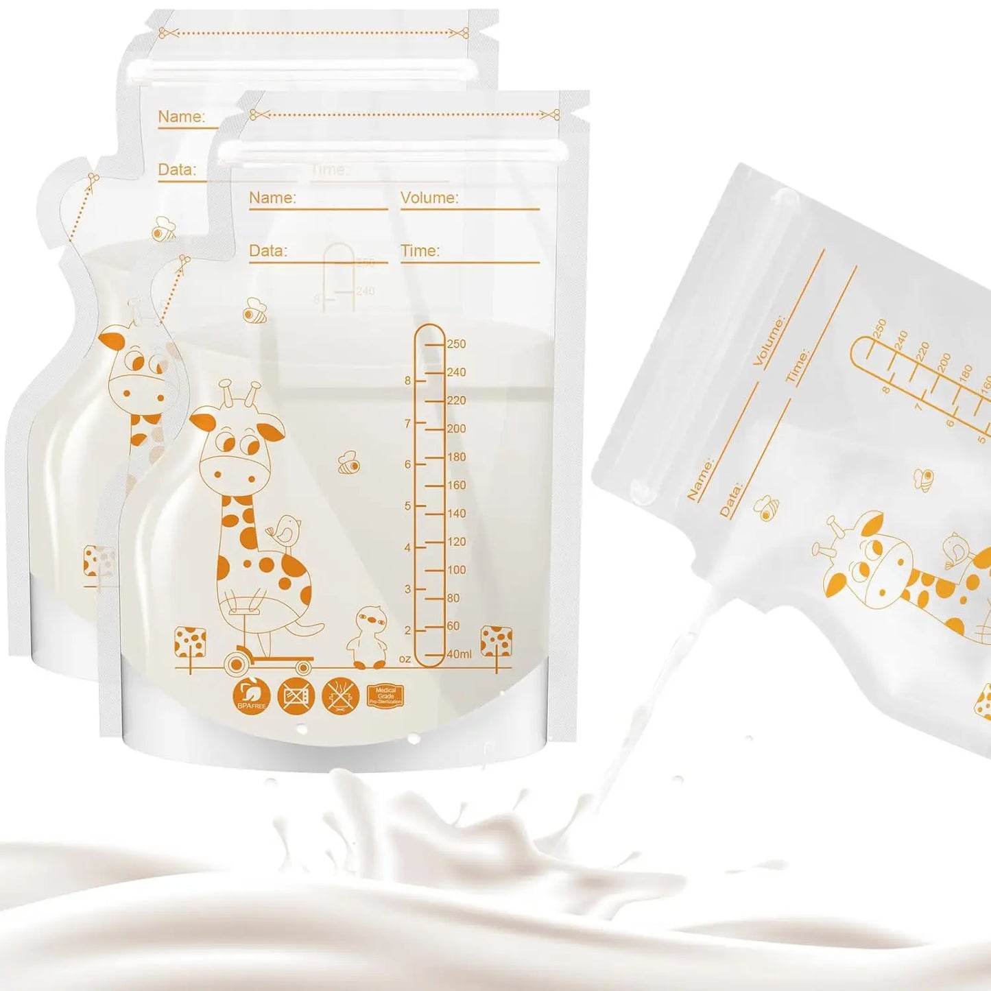 Giraffe Breast Milk Storage Bags